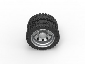 Rear semi wheel for pickup Version 21 Scale 1 to 25 3D Baskı Modeli