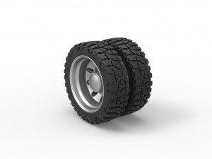 Rear semi wheel for pickup Version 21 Scale 1 to 25 3D Baskı Modeli