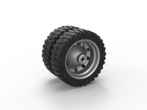 Rear semi wheel for pickup Version 21 Scale 1 to 25 3D Baskı Modeli