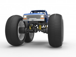Vintage Monster Truck with 10 ft wheels Scale 1 to 25 3D-Druckmodell