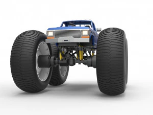 Vintage Monster Truck with 10 ft wheels Scale 1 to 25 3D Print Model