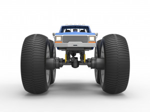 Vintage Monster Truck with 10 ft wheels Scale 1 to 25 3D-Druckmodell
