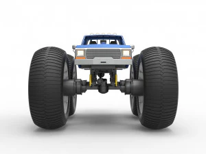 Vintage Monster Truck with 10 ft wheels Scale 1 to 25 3D Print Model