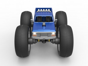 Vintage Monster Truck with 10 ft wheels Scale 1 to 25 3D-Druckmodell