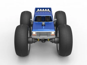 Vintage Monster Truck with 10 ft wheels Scale 1 to 25 3D Print Model