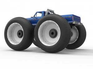 Vintage Monster Truck with 10 ft wheels Scale 1 to 25 3D Print Model