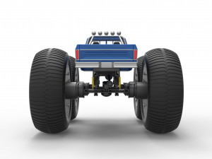 Vintage Monster Truck with 10 ft wheels Scale 1 to 25 3D-Druckmodell