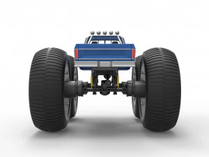 Vintage Monster Truck with 10 ft wheels Scale 1 to 25 3D Print Model