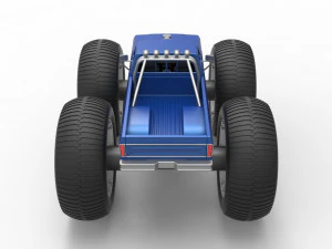 Vintage Monster Truck with 10 ft wheels Scale 1 to 25 3D Print Model