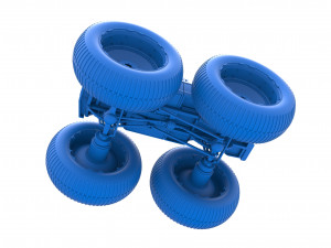 Vintage Monster Truck with 10 ft wheels Scale 1 to 25 3D-Druckmodell