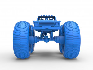 Vintage Monster Truck with 10 ft wheels Scale 1 to 25 3D-Druckmodell