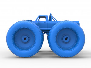 Vintage Monster Truck with 10 ft wheels Scale 1 to 25 3D-Druckmodell