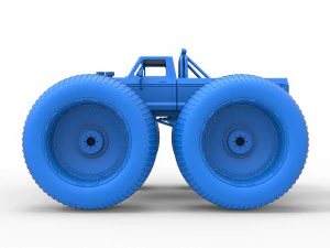 Vintage Monster Truck with 10 ft wheels Scale 1 to 25 3D Print Model
