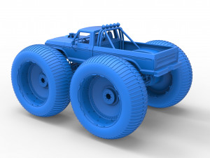 Vintage Monster Truck with 10 ft wheels Scale 1 to 25 3D-Druckmodell