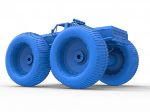 Vintage Monster Truck with 10 ft wheels Scale 1 to 25 3D Print Model