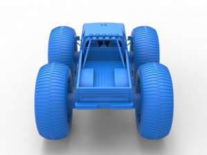 Vintage Monster Truck with 10 ft wheels Scale 1 to 25 3D-Druckmodell