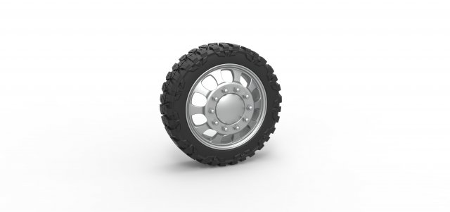 Front semi wheel for pickup Version 22 Scale 1 to 25 3D Print Model .c4d .max .obj .3ds .fbx .stl .blend 