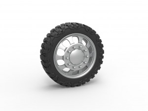 Front semi wheel for pickup Version 22 Scale 1 to 25 3D-printmodel
