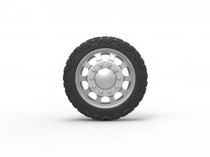 Front semi wheel for pickup Version 22 Scale 1 to 25 3D Print Model