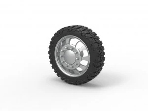 Front semi wheel for pickup Version 22 Scale 1 to 25 3D Print Model