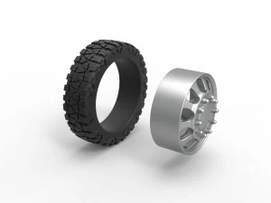 Front semi wheel for pickup Version 22 Scale 1 to 25 3D Print Model