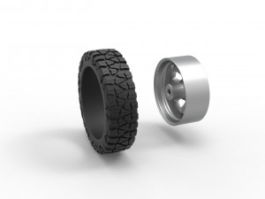 Front semi wheel for pickup Version 22 Scale 1 to 25 3D Print Model