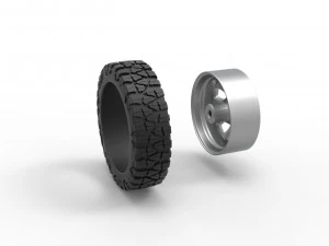 Front semi wheel for pickup Version 22 Scale 1 to 25 3D Print Model