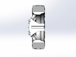 Front semi wheel for pickup Version 22 Scale 1 to 25 3D Print Model