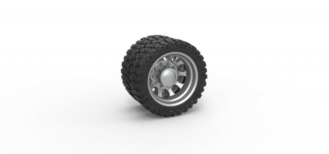 Rear semi wheel for pickup Version 22 Scale 1 to 25 Modelo de impresión 3D .c4d .max .obj .3ds .fbx .stl .blend 