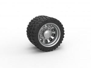 Rear semi wheel for pickup Version 22 Scale 1 to 25 3D Print Model