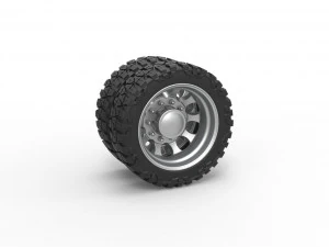 पिकअप संस्करण 22 स्केल 1 से 25 के लिए रियर सेमी व्हील 3D प्रिंट मॉडल