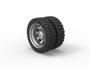 Rear semi wheel for pickup Version 22 Scale 1 to 25 Modelo de impresión 3D