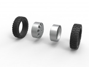 Rear semi wheel for pickup Version 22 Scale 1 to 25 Modelo de impresión 3D