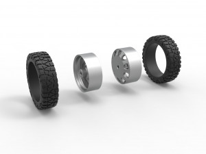 Rear semi wheel for pickup Version 22 Scale 1 to 25 Modelo de impresión 3D