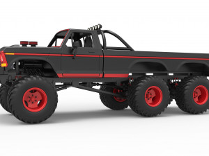 Monster Truck 6x6 concept Scale 1 to 25 3D Принт Модель