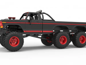 Monster Truck 6x6 concept Scale 1 to 25 3D Print Model