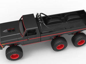 Monster Truck 6x6 concept Scale 1 to 25 3D Print Model