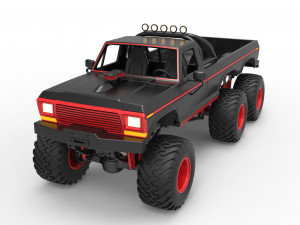 Monster Truck 6x6 concept Scale 1 to 25 3D Принт Модель