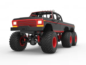 Monster Truck 6x6 concept Scale 1 to 25 3D Print Model