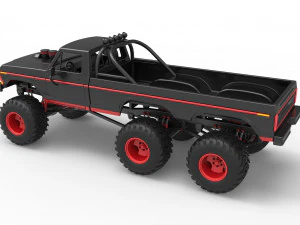 Monster Truck 6x6 concept Scale 1 to 25 3D Print Model