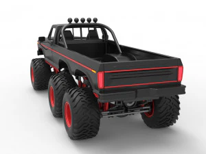 Monster Truck 6x6 concept Scale 1 to 25 3D Print Model