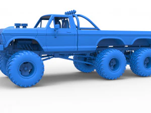 Monster Truck 6x6 concept Scale 1 to 25 3D Print Model