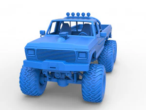Monster Truck 6x6 concept Scale 1 to 25 3D Print Model
