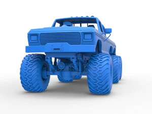 Monster Truck 6x6 concept Scale 1 to 25 3D Print Model
