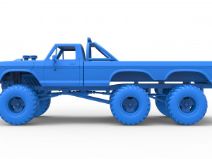 Monster Truck 6x6 concept Scale 1 to 25 3D Принт Модель