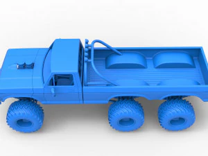 Monster Truck 6x6 concept Scale 1 to 25 3D Print Model
