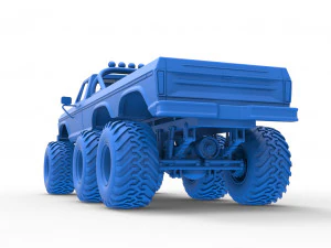 Monster Truck 6x6 concept Scale 1 to 25 3D Print Model