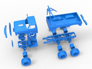 Monster Truck 6x6 concept Scale 1 to 25 3D Принт Модель