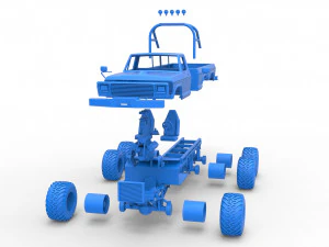 Monster Truck 6x6 concept Scale 1 to 25 3D Print Model
