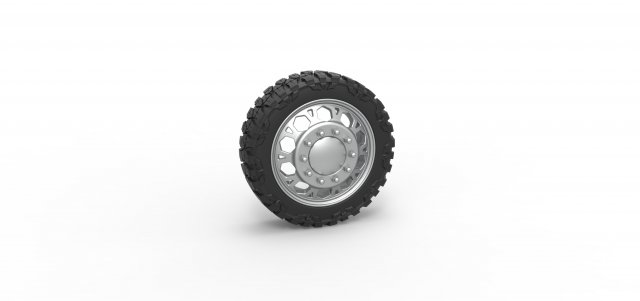 Front semi wheel for pickup Version 23 Scale 1 to 25 3D-printmodel .c4d .max .obj .3ds .fbx .stl .blend 